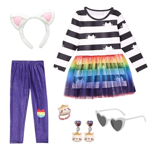 Disfraz completo para niñas con orejas de gato y pantalones