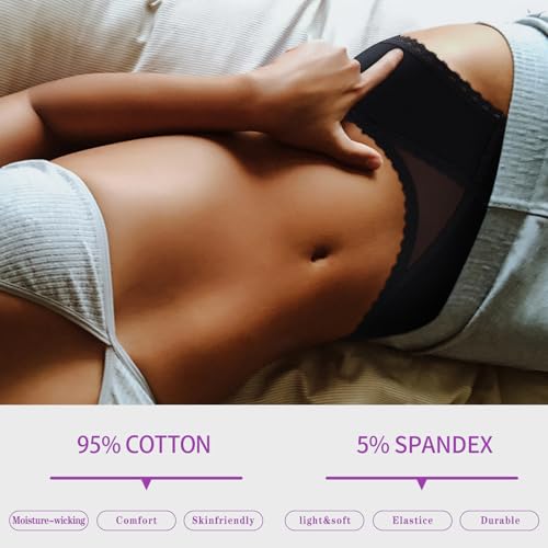 Image of Eiggam Women's Cotton Bikini Panties,High-Cut Full Coverage Stretch Cool Underwear for Women