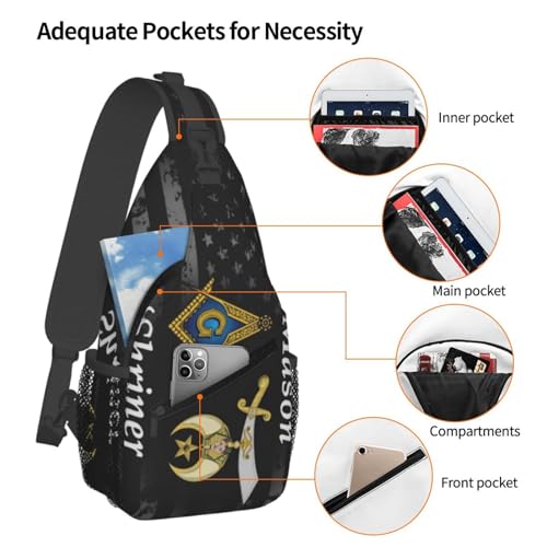 Masonic Shriner Split Small Crossbody Backpack Sling Bag For Men Women Mini One Shoulder Chest Bags Gym Sport Travel Hiking Daypack4