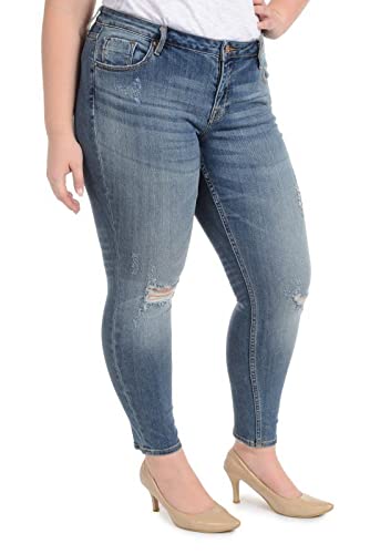 VIGOSS Jagger Skinny (Plus Size) - Destructed Medium Wash2