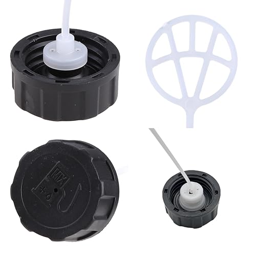 TorSor 4 Pack Fuel Cap for Weed Wacker, Gas Brush Cutter, Lawn Grass Edger, Hedge Trimmers - Black Plastic Cap for 43CC 52CC CG430 CG520 BC430 BC520