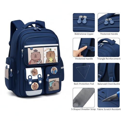 Image of Girls School Backpack Cute Pink Pastel Gradient Bag with Multiple Compartments Lightweight Durable Bookbag for Kids Students (purple bag)