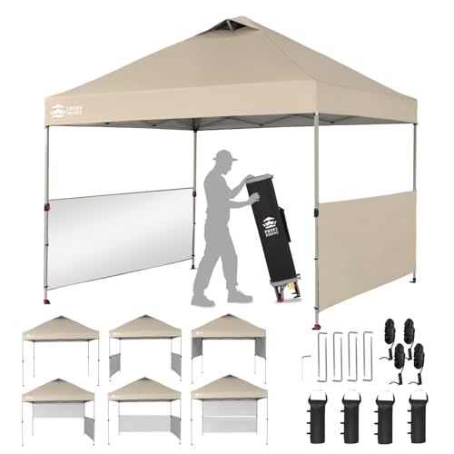 CROWN SHADES 10x10 Pop up Canopy Tent with 2 Half Sidewalls...
