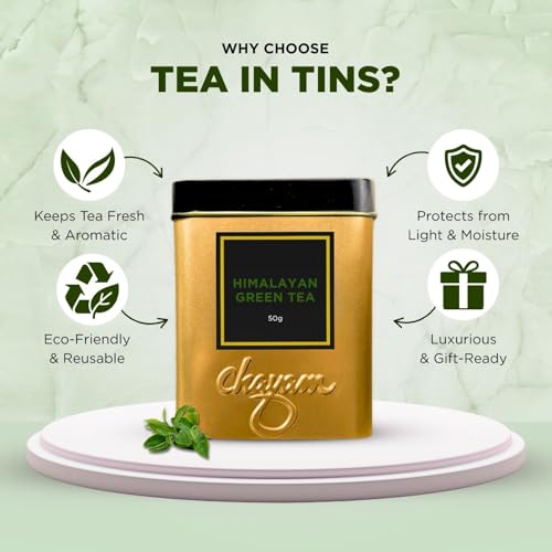Image of CHAYAM Himalayan Green Tea | Pure Whole Leaves | Refreshing Loose Leaf Tea (50g) | Supports Metabolism and Weight Loss | Enjoy Hot or Iced