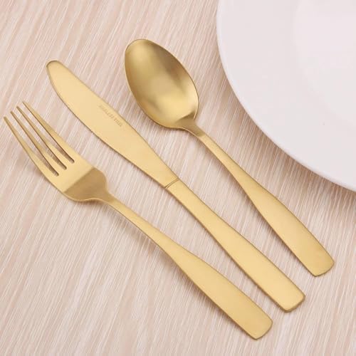 Silverware Set for 2, 8-Piece 18/10 Stainless Steel Flatware Set,Forged Cutlery Set Matte Finish for Home,Restaurant and Parties, Dishwasher Safe.