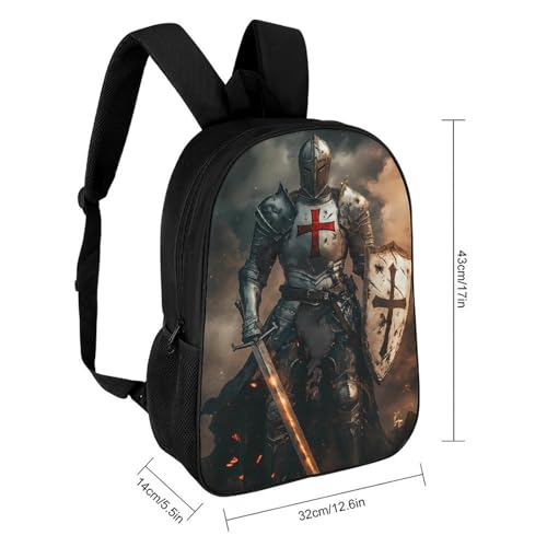 Templar Knight 17 Inch Backpack Classic Travel Daypack with Adjustable Shoulder Straps for Men Women2