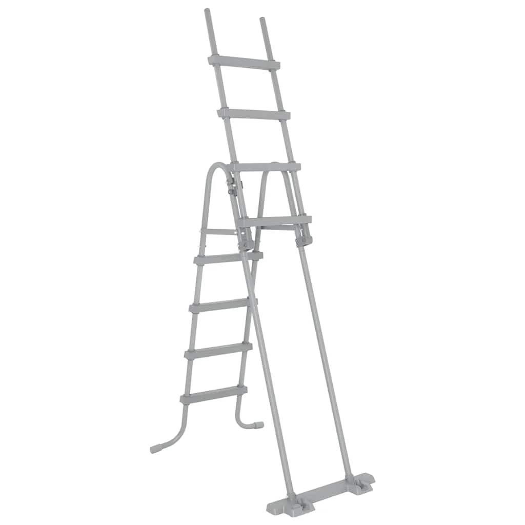 Échelle de Piscine Hors Sol Flowclear Bestway 4 marches, Structure Tubulaire en métal Inoxydable, marches antidérapantes, poignée Ferme, accès sécurisé pour Bassin et Spa jusqu'à 122 cm