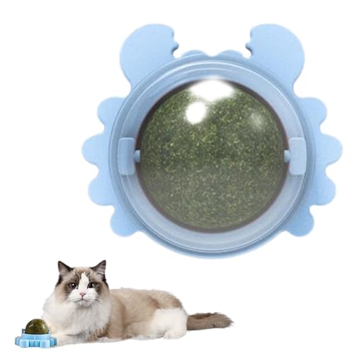 Runkoyea Bolas de Hierba gatera para Pared de Gatos - Forma Gato Bolas comestibles Juguetes Catnip Pared Rodillo para Gatos lamer | Juguete de Hierba gatera para Masticar Dientes, Juguetes