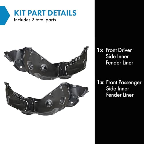 Image of TRQ Front Inner Fender Liner Set Compatible with 2011-2013 Lexus IS250 IS350 LX1248116 LX1249116