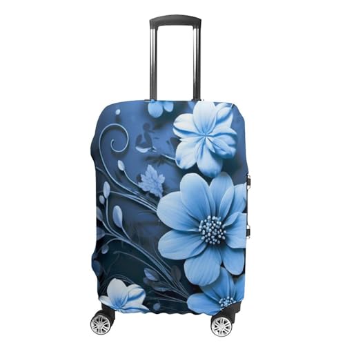 Luggage Cover Travel Suitcase Cover Elastic Washable Luggage Protector with Zipper Blue Flowers Anti Scratch Suitcase Protector Funny Luggage Sleeve for Suitcase 19'' - 32''