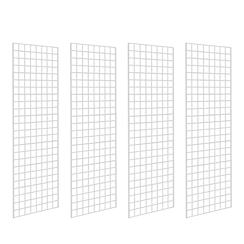 7RiversART Grid Wall Commercial Grade Gridwall Panels – Heavy Duty Grid Panel for Any Retail Display Wall Grid 2' Width x 6' Height, White Finished (Pack of 4)