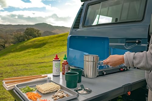 Stanley Wildfare Go 4-Piece Stainless Steel Two Cup Cook Set | 32 oz Pot and Lid with Fold & Lock Handle | 2 Stacking Cups | Camping Essentials for Your Camp Kitchen | BPA-Free | Shale + Charcoal - Image 6