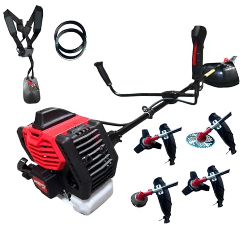 Desbrozadora Gasolina 4 en 1 65cc y 4,9cv con Motor Gasolina – Trimmer y cortadora de Hierba para jardinería – Incluye Discos, Cabezal y 20 m de Hilo