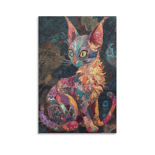 Peinture sur toile chat Sphynx affiche artistique décoration murale haut de gamme 50x75