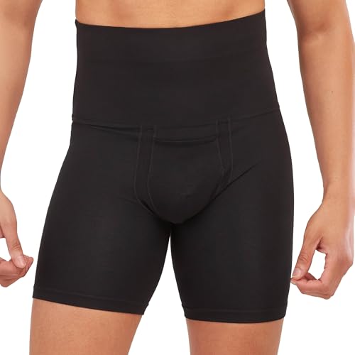 SPANX Men’s Ultra Sculpt Shaping Cotton Boxer Brief - Men’s Everyday Underwear - Sculpting Brief - Breathable & Anti-Odor - Classic Black - Large - 1-Pack