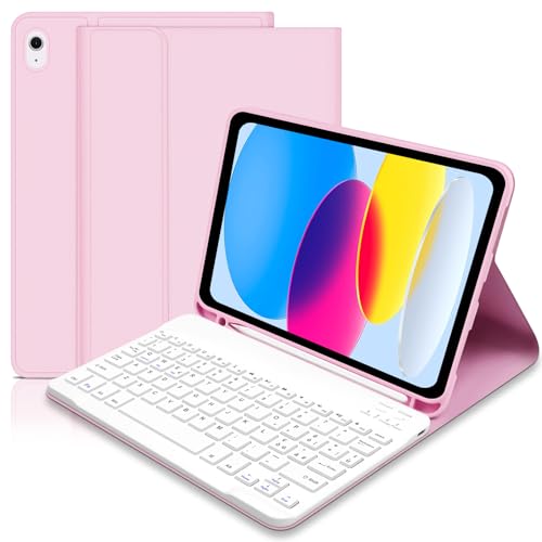Hofsos Tastiera ipad 10 Generazione 10.9' 2022/(A16) 11 Generazione 11' 2025 con Custodia, Italiano QWERTY Rimovibile Tastieras ipad 10/11, Slim Cover ipad 10 Generazione con tastiera,Rosa