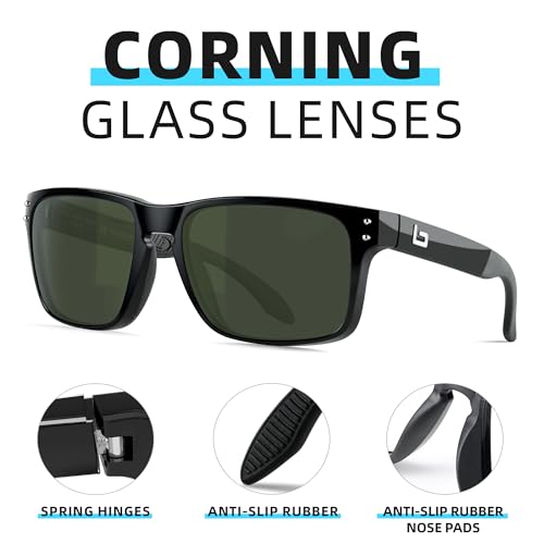 Image of Bnus italy made classic sunglasses corning real glass lens w. polarized option