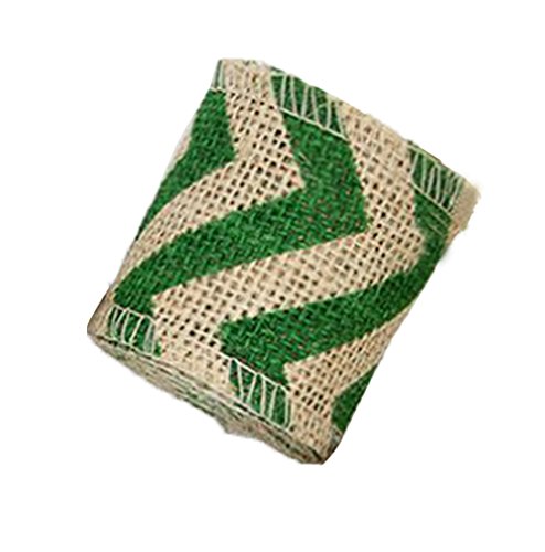 Doitsa 1 x Christmas Hemp Rope for Arts and Crafts DIY Ribbon String for Gardening Wedding Decoration 2 m x 6 cm, Jute, green, 2M*6CM