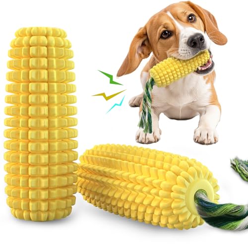 Carllg Dog Chew Toys for Aggressive Chewers, Indestructible Tough Durable Squeaky Interactive Dog Toys, Puppy Teeth Chew Corn Stick Toy for Small Medium Large Breed