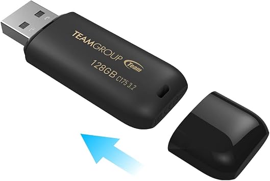 TEAMGROUP C175 16GB USB 3.2 Gen 1 (USB 3.1/3.0) Read 75MB/s Flash Thumb Drive, External Data Storage Memory Stick Compatible with Computer/Laptop Matte Black TC175316GB01