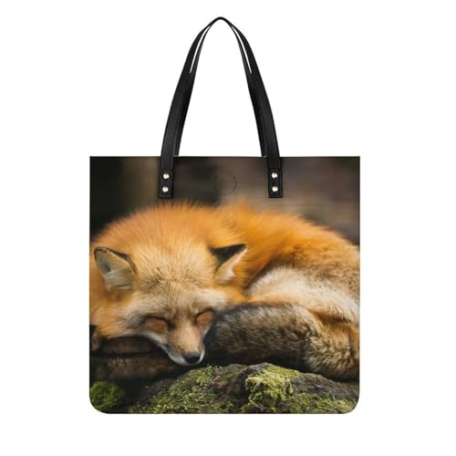 Sac à bandoulière renard endormi grand cabas femme pour ranger ses affaires de voyage