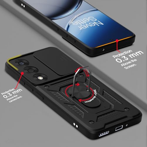 Image of Luxe Back Cover for OnePlus Nord 5 5G | D10 Tough Armor Case | Sliding Camera Shield | 360 Protection | Kickstand Ring Holder | Military-Grade