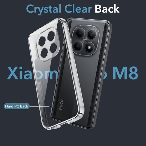 Image of Jkobi Lifetime Anti-Yellow Clear Back Cover Case for Poco M8 5G (Sleek Hard Crystal | Shockproof and Camera Protection)