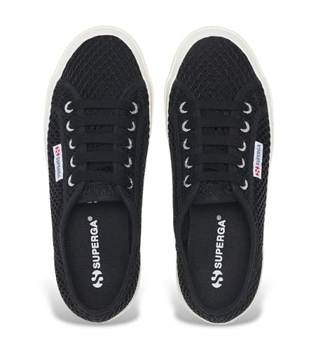 Superga Para Mujer. S2135GW Zapatillas 2750 Mesh Blanco (39), Negro, Plano, Cordones, Casual - 4