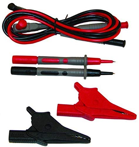 Image of AEMC 2152.01 2-Piece Color-Coded Lead, Test Probes and Alligator Clip Set for 1026 Megohmmeter, Red and Black