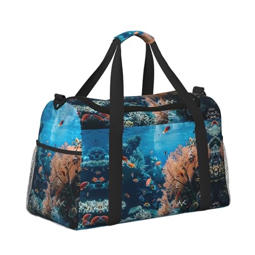 Coral Reef Foldable Travel Duffel Bag Tote Carry On Luggage Bag For Weekend Getaways, For Spontaneous Trips3