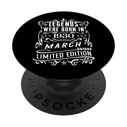 Cumpleaños Marzo 1930 Edición Limitada Regalo March 1930 PopSockets PopGrip Intercambiable