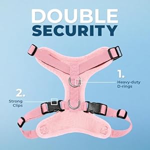 Voyager Step-in Lock Pet Harness - All Weather Mesh, Adjustable Step in Harness for Cats and Dogs by Best Pet Supplies - Pink, M Voyager Step in Lock Pet Harness All Weather Mesh Adjustable Step in Harness for Cats and Dogs by Best Pet Supplies Pink M