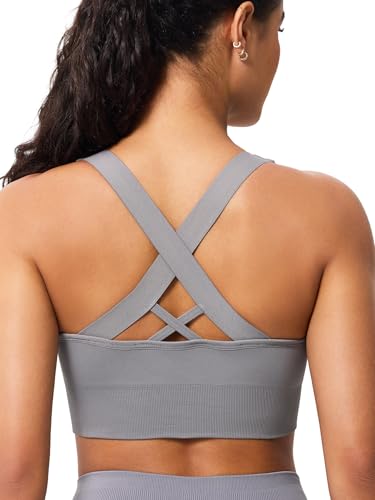 Image of Sports Bras for Women High Support, Multipack Padded Supportive Criss Cross Back Wireless Running Yoga Workout Bra