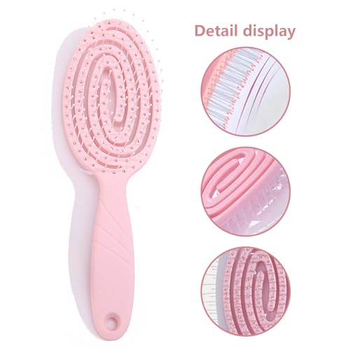Detangle Hair Brush,2 PCS Hair Brush Tangle Brush Hairbrushes Curly Brush Wavy Hair Brush Professional Hair Brush Hair Brish Detangler Brush Anti Tangle Hair Brush for Women Men Blow Drying Hair - Image 4