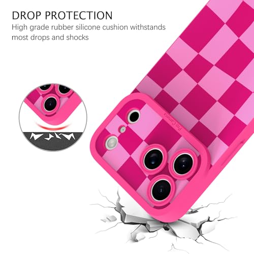 Image of ZIYE for iPhone 17 Pro Case Hot Pink Flower Pattern Phone Case