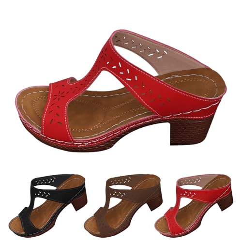 Zapatos brillantes de ajuste ancho para mujer, sandalias negras para diabéticos, sandalias de espuma viscoelástica, talla 8, sandalias para niñas, talla 6, 5, para niños, tanga 6, Red, 39 EU