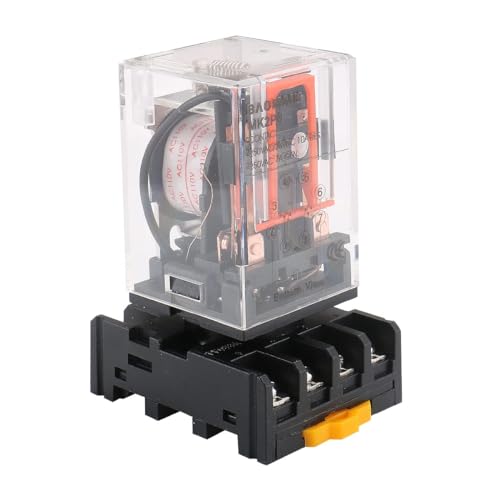 Baomain 2-Pack Power Relay MK2P-I 110VAC Coil DPDT 8 Pin with Plug-in Terminal Socket, for Automation and Control Systems