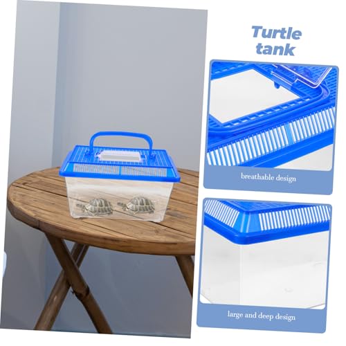 Caja para tortugas creativa con plataforma de plástico para descanso y comida 6