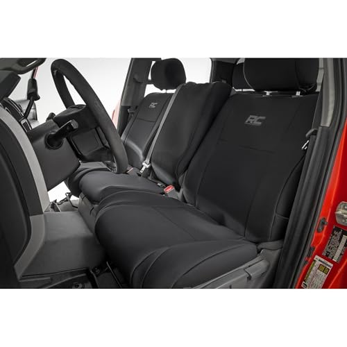 Rough Country Neoprene Seat Covers for Toyota Tundra (2007-2013) Crew Cab with Jumpseat - Waterproof & UV Resistant, Foam Padded, Front & Rear Seat Cover Set - image 1