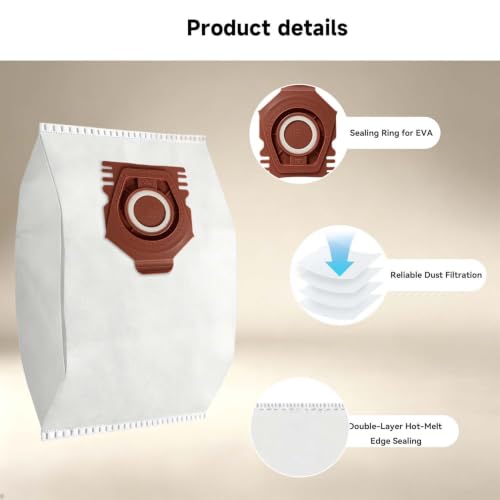 Image of WAIKAS Dust Bags for Miele Robot Vacuum Cleaner (Guard S1 /L1 & M1), 16-Pack