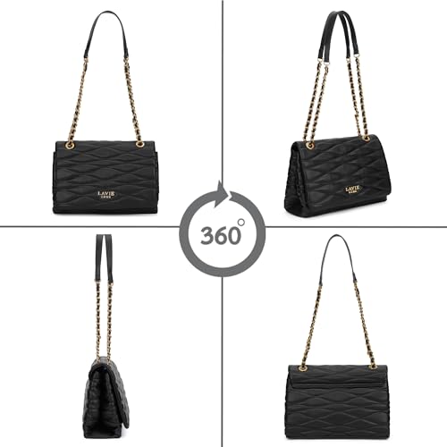 Image of Lavie Luxe Women's Lucie Quilted Medium Flap Crossbody Sling Bag | Ladies Purse Handbag | Gift for Women