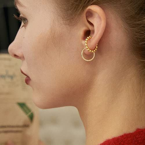 BMMYE 4 Pairs Small Gold Huggie Hoop Earrings for Women Hypoallergenic Mini Hoops Earrings Set for Multiple Piercing Lightweight Small Gold Hoops Stack Jewelry for Gifts2