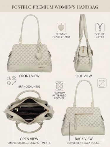 Image of Fostelo Women's Helena Satchel Tote Handbag for Women | Ladies Purse | Stylish Shoulder Bag | Gift For Women