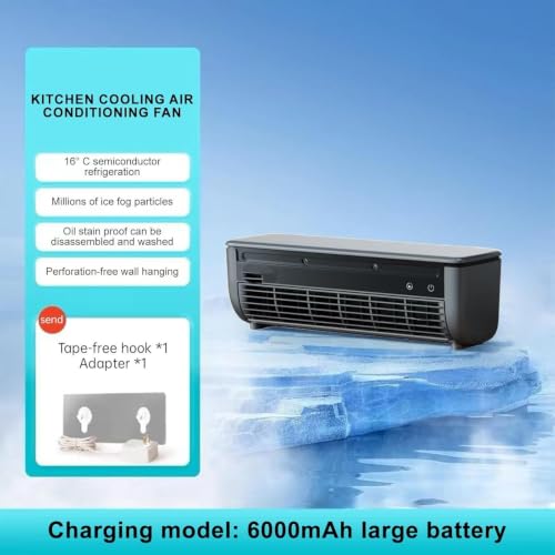 Aire acondicionado portátil de pared sin taladro mini ventilador recargable para camping 7