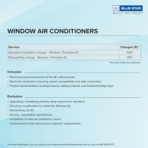 Image of Blue Star 0.8 Ton 3 Star Fixed Speed Window AC (Copper, Turbo Cool, Fan Modes-Auto /High /Medium /Low, Hydrophilic Blue Fins, Dust Filters, Self-Diagnosis, WFE309L, White)
