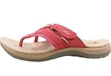  Earth Spirit 38008-20 Damen Zehentrenner Clogs Pantoletten Leder, Größe:40 EU, Farbe:Rot