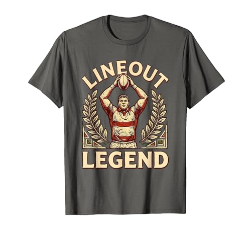 Lineout Legend Rugby T-Shirt Men Large Asphalt Grey