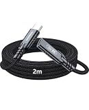 TOMSING USB Type C 延長ケーブル 2m【PD240W急速充電・20Gbps高速転送・4K@60Hz映像出力】USB3.2 Gen2 タイプc 延長コード Type-C オス-メス ナイロン編み スマートフォン/タブレット/ゲーム機/ノートパソコンの機種に対応 (ブラック(20Gbps+240w+8K),2m)