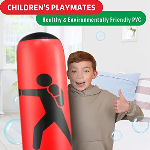 Image of Proberos Inflatable Boxing bag1 for Kids Adults, Punching Bag Karate Inflated Toy Gifts for Boys and Girls, Standing Boxing Bag for Immediate Bounce-Back for Taekwondo, Boxing kit for Kids