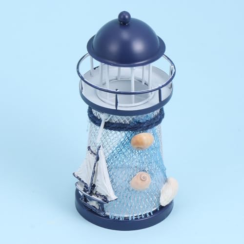 STOBAZA 3-Piece Nautical Candle Holder Set 5.9 Inch Lighthouse Tea Light Holders Coastal Table Centerpiece for Indoor Outdoor Beach Home Decor STOBAZA 3-Piece Nautical Candle Holder Set 5.9 Inch Lighthouse Tea Light Holders Coastal Table Centerpiece for Indoor Outdoor Beach Home Decor